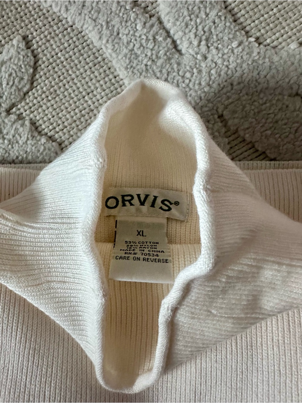 Gorgeous New Orvis XL Cream Mock Neck Long Sleeve Top - Picture 6 of 8